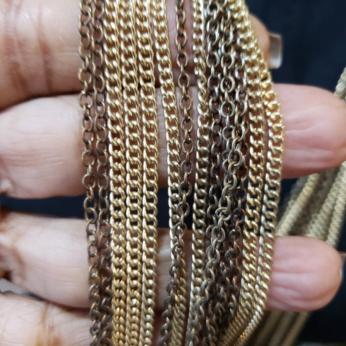 Women's Gold Tone Multi Strand Sweater Chains Bib Necklace Jewelry with Lobster