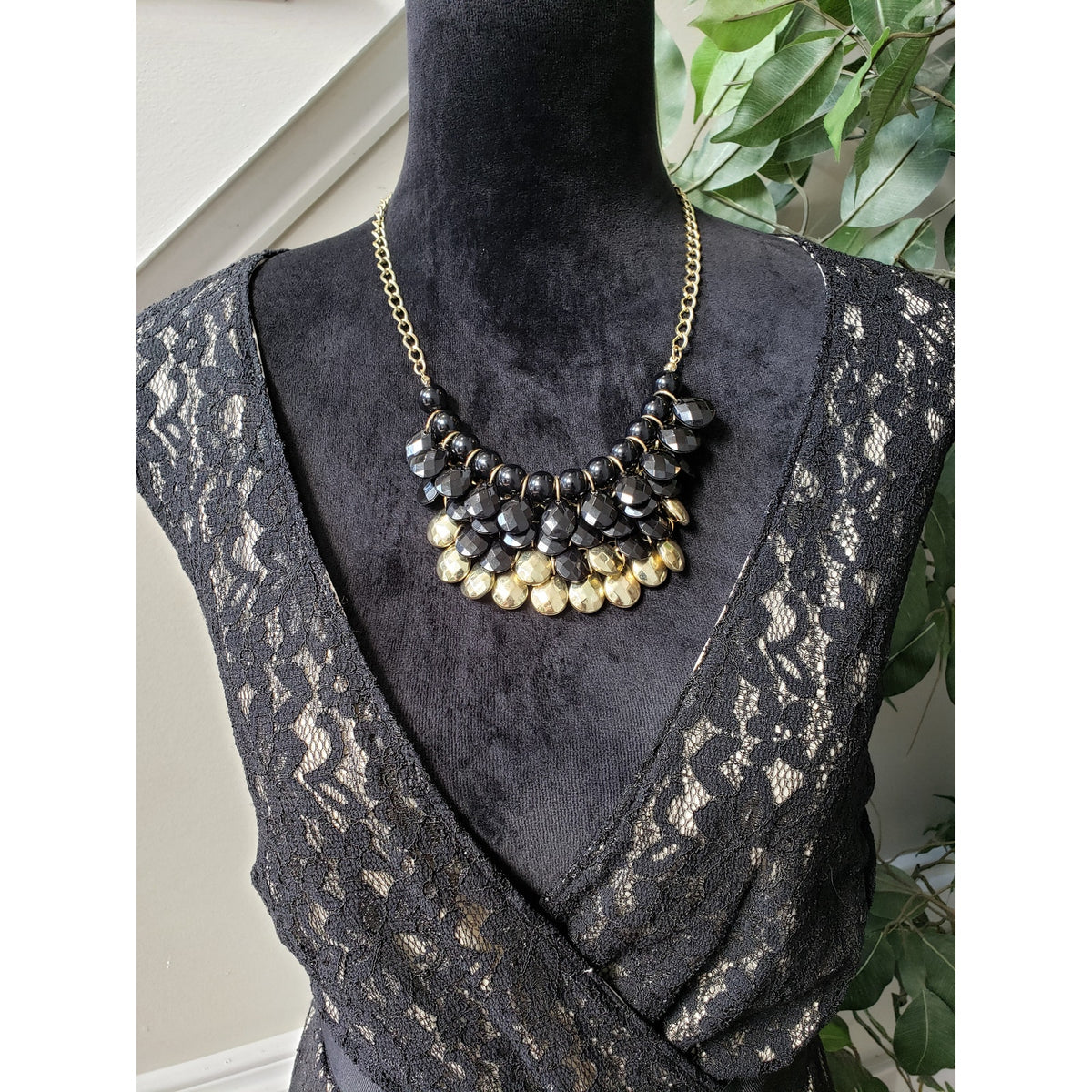 Lane Bryant Shift Dress Women's Size 22 Black Lace Lined Tie Waist Wrap V Neck