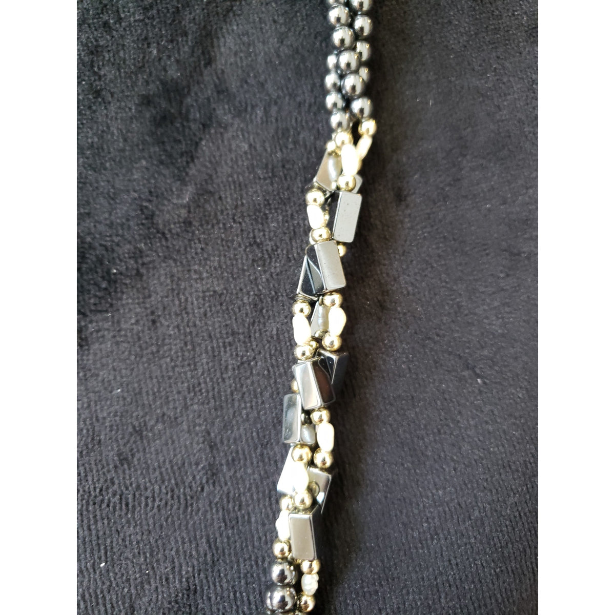 Womens Fashion Metalic Silver Ball Beaded Square Tube Twisted Necklace Jewelry