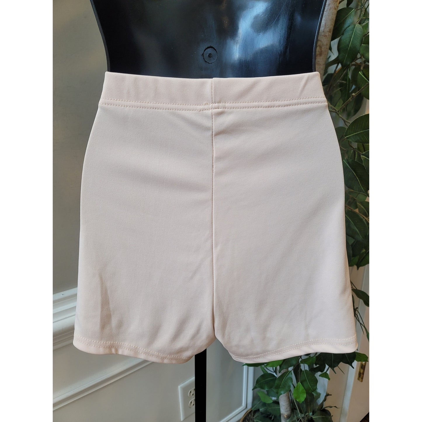 Women's 2 Piece Medium Peach Pink Long Sleeve Zip Front Corset Style Short Set