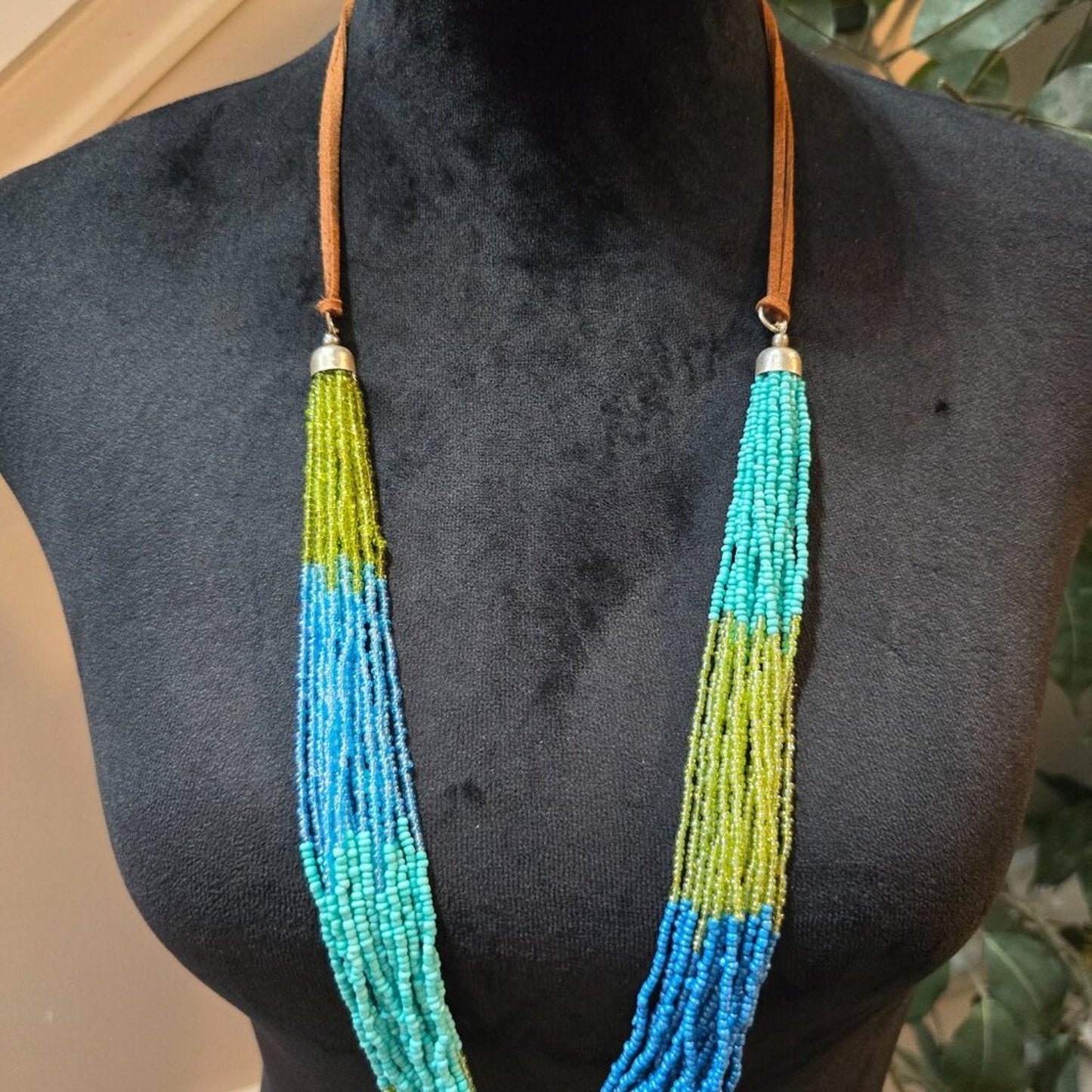 Women Fashion Multicolor Seed Beads Multiple Layered Necklace with Lobster Clasp