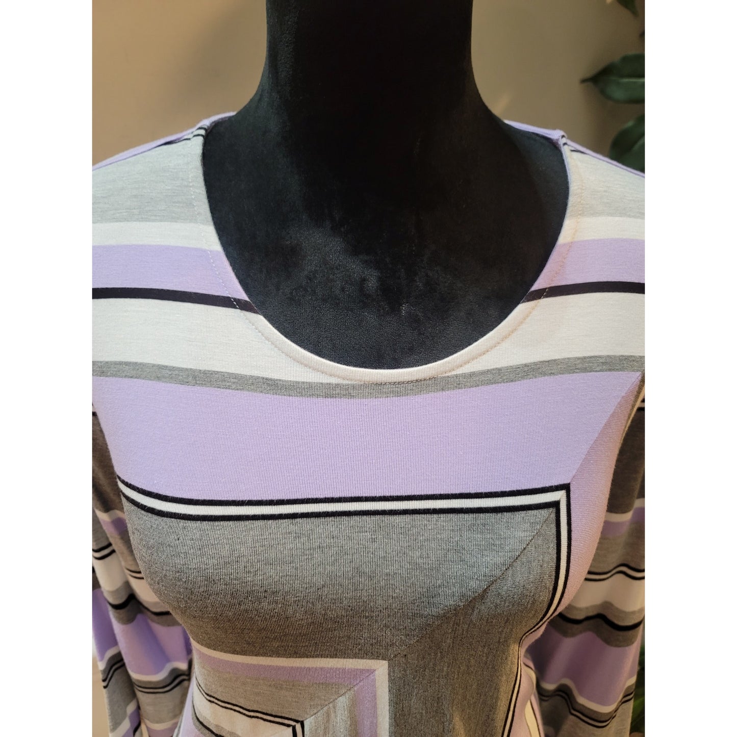 Alfred Dunner Top Women’s Size PL Multicolor Long Sleeves Stripped Blouse