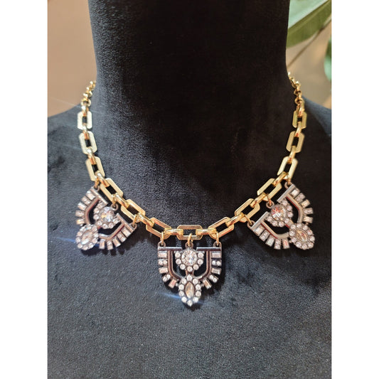 The Limited Women's Gold Chain Necklace With Crystal Pendants And Lobster Claw