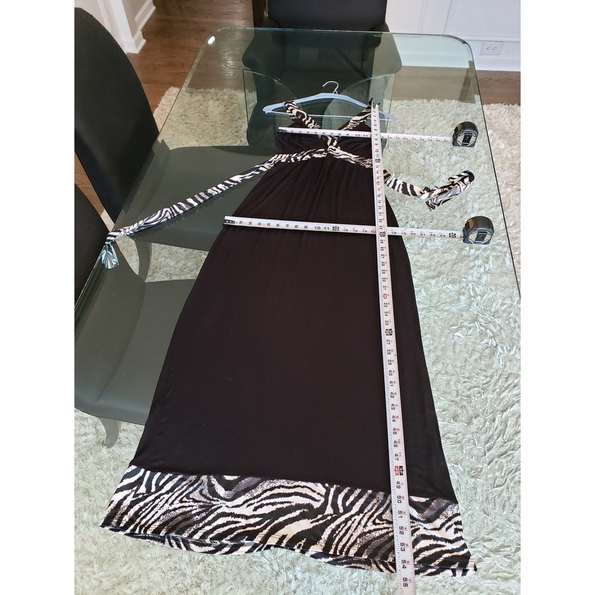 Pretty Young Thing Long Maxi Dress Women's S Black Waist Belt Sleeveless V Neck