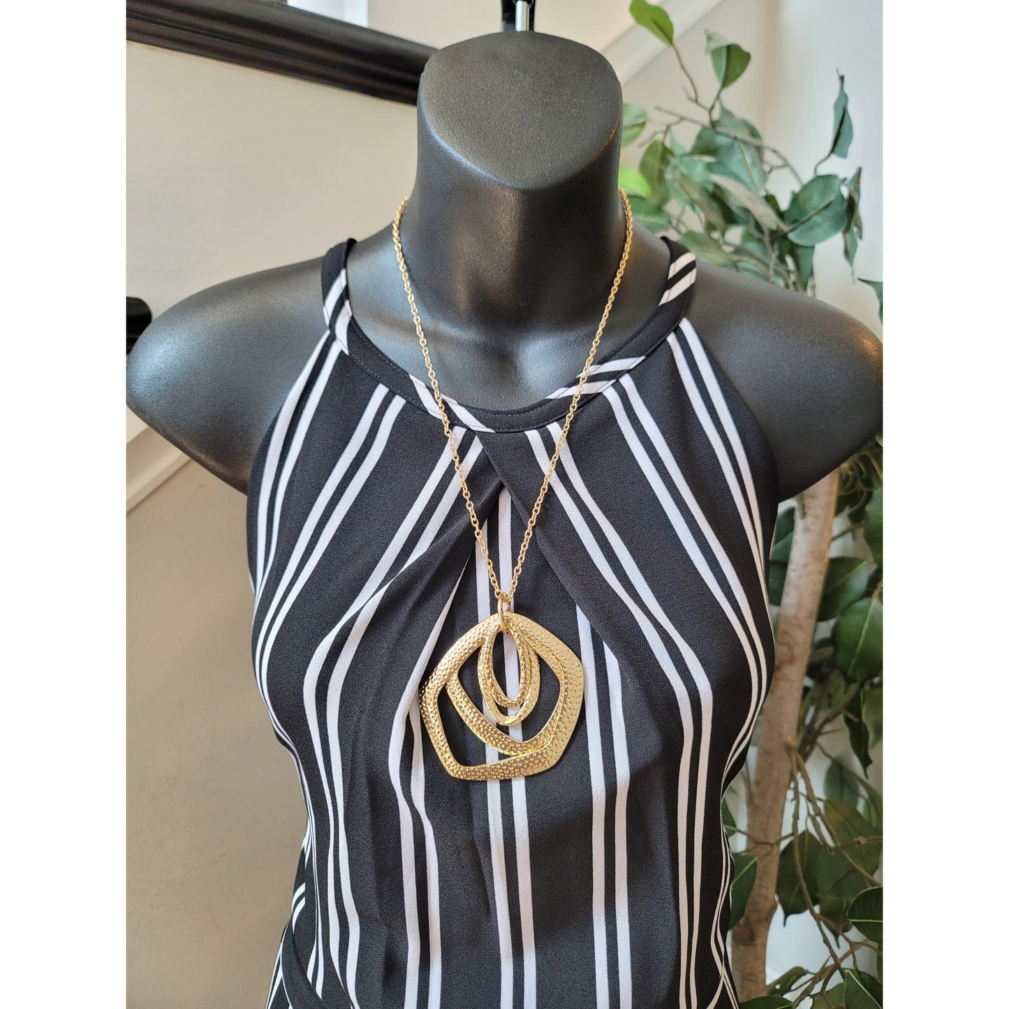 Emma Michele Romper Women Size 16 Black White Striped Belted Midi Sleeveless