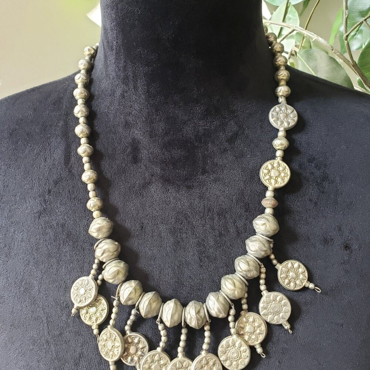 Women Gold Tone Metal Balls, Seed Beads Coins Charms Necklace with Lobster Clasp