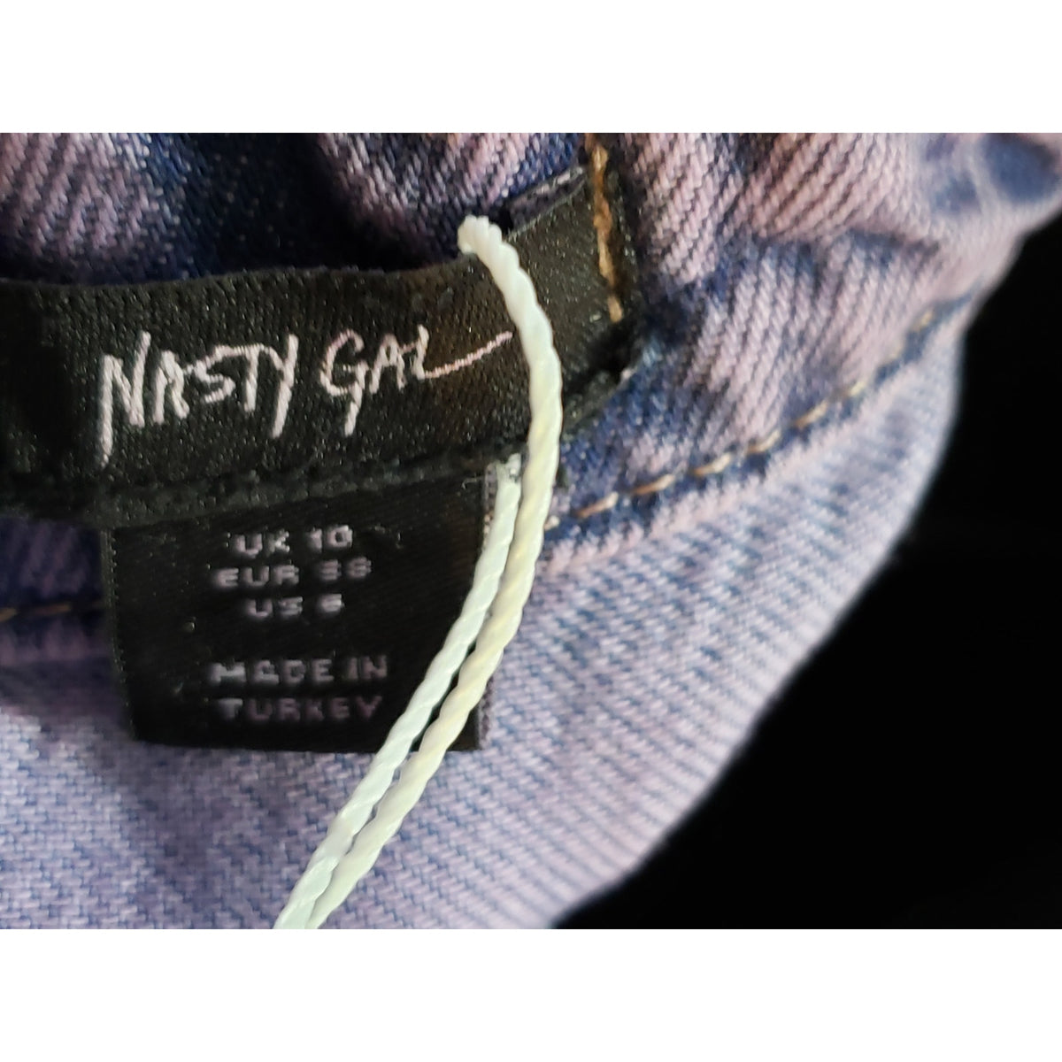 Nasty Gal Jumpsuit Womens Size 6 Blue Denim Pocket Detail Acid Wash Button Front