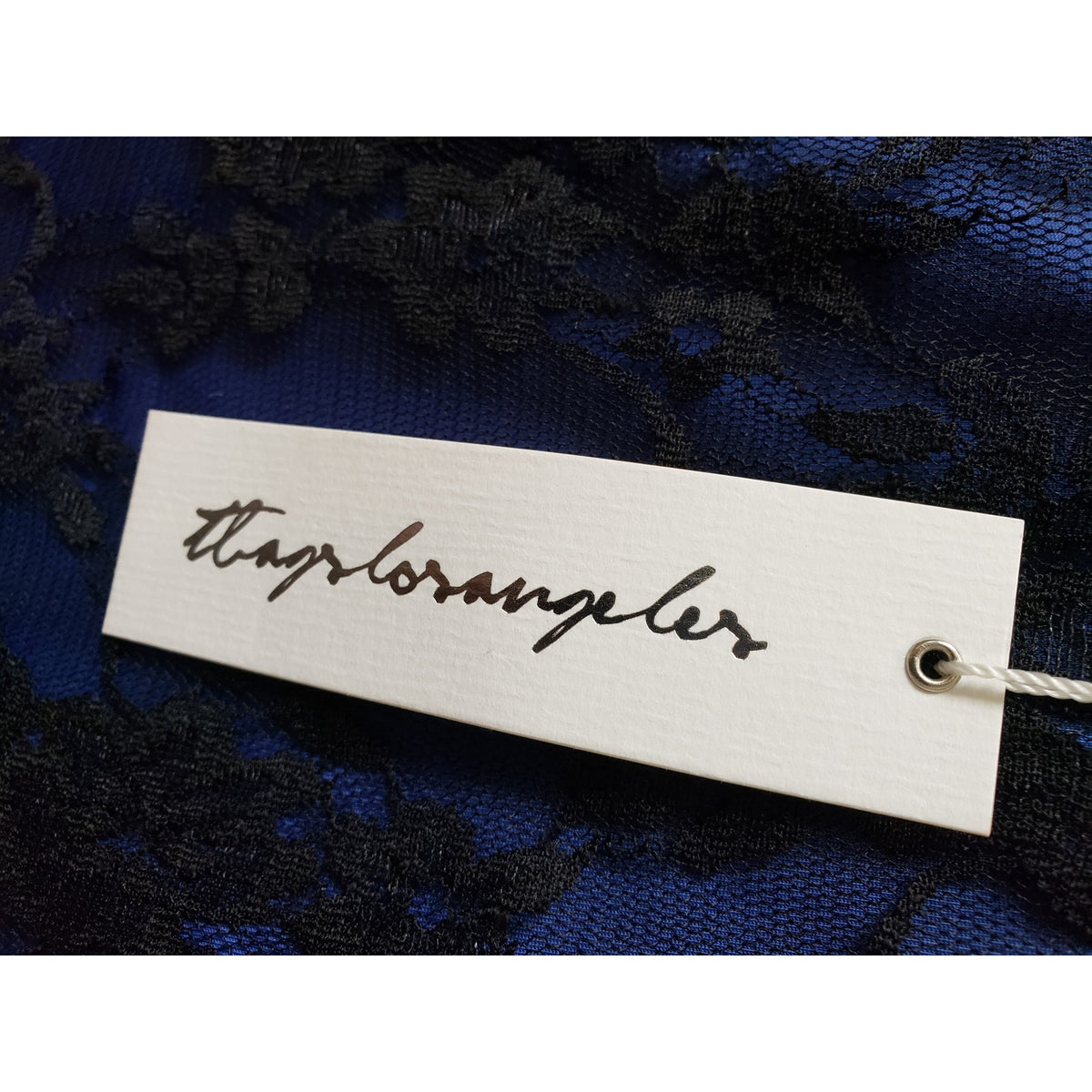 T Bags Los Angeles Cocktail Dress Women Small Black Blue Nylon One Shoulder Off