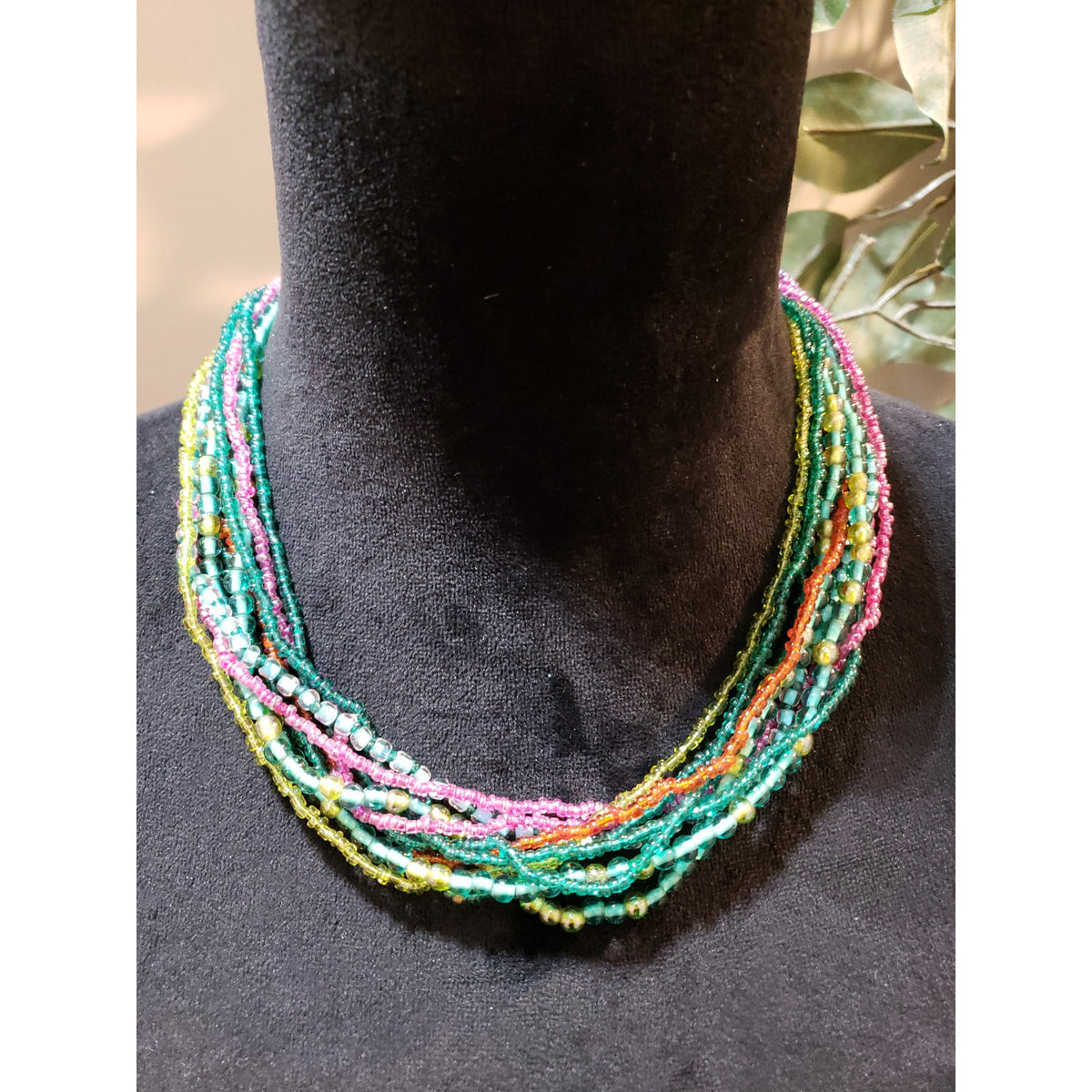 Multicolor Beaded Layered Necklace Boho Statement Jewelry for Women
