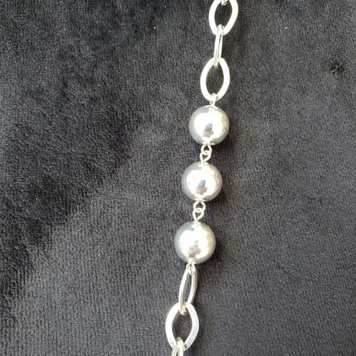 Womens Fashion Silver Tone Link Ball Chain Necklace Jewelry with Lobster Clasp