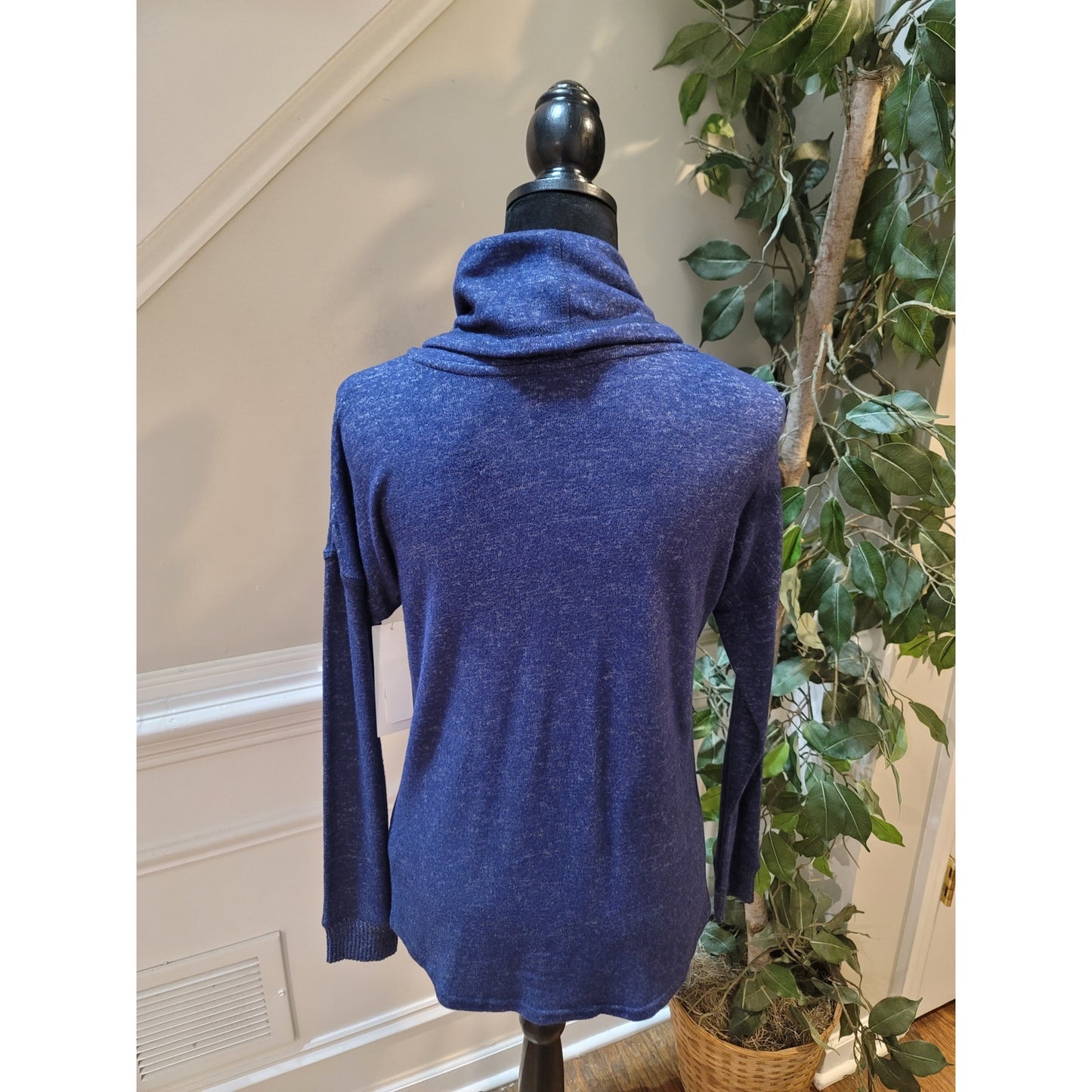Boxercraft Pullover Hoodie Women XS Blue Long Sleeve Cowl Neck Pocket Lounge