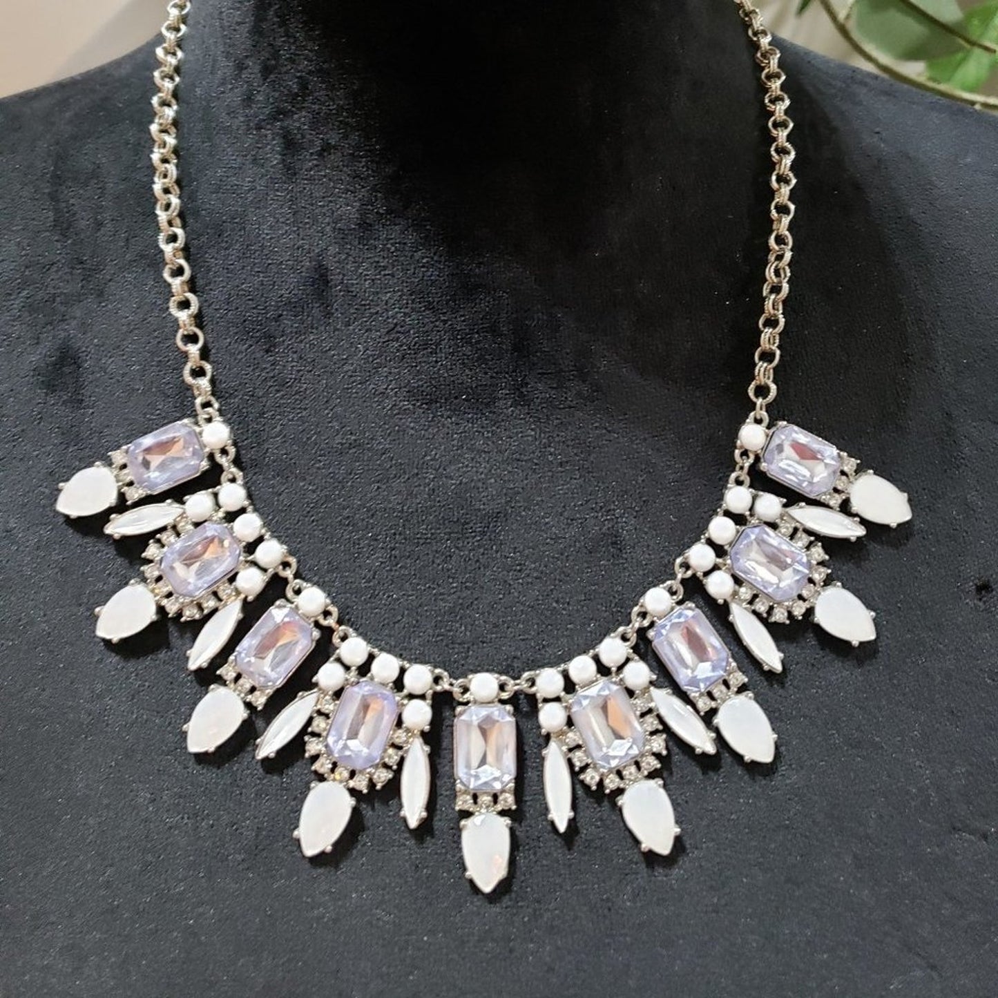 Womens Fashion Gold Tone Clear Crystal Rhinestone Necklace with Lobster Clasp