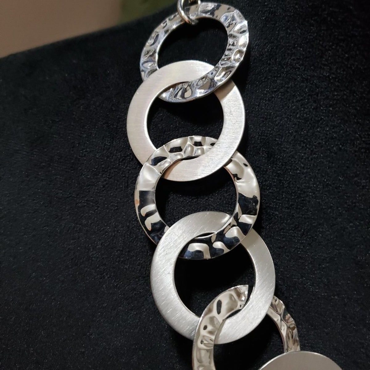 Women Fashion Multi Circle Link Collar Necklace w/ Lobster Clasp