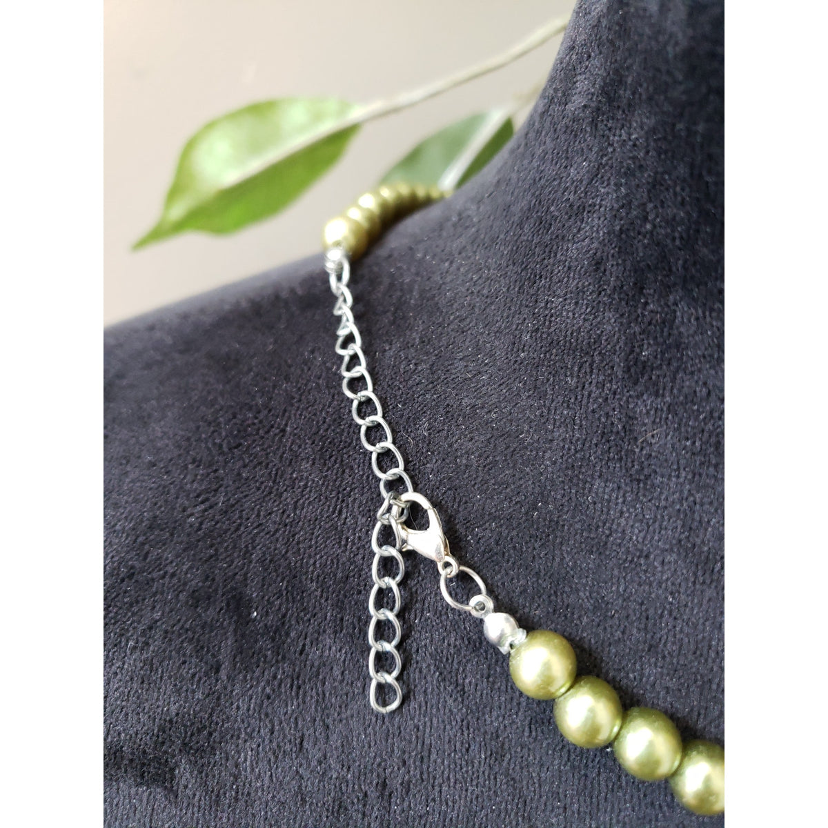 Womens Rhinestone Green Beads Assorted Faux Pearl Chain Necklace Jewelry Lobster