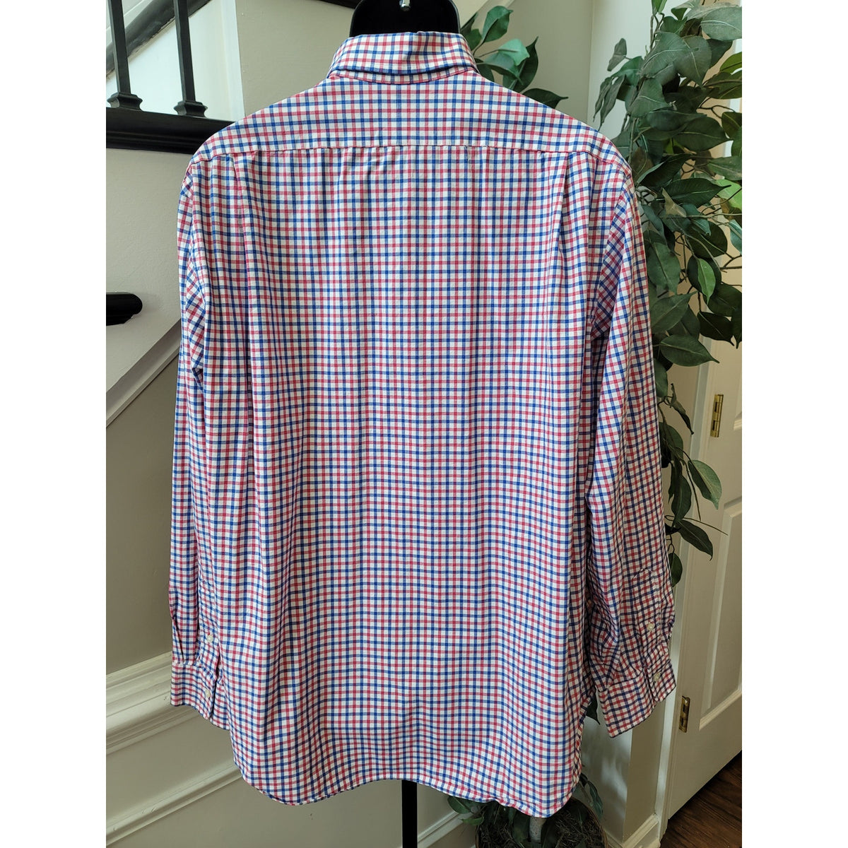 Polo Ralph Lauren Button-Down Shirt Men's XXL Red Blue Cotton Blend Checked