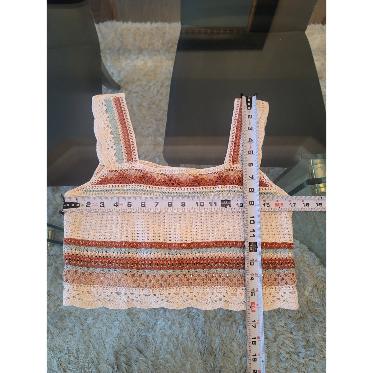 Rebellion 2 Piece Women's Multicolor Medium Open-Stitch Crochet High Waist Short