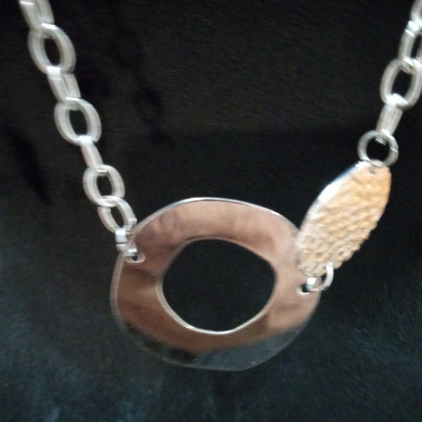 Womens Fashion Long Silver Circles Charm Layering Necklace with Lobster Clasp