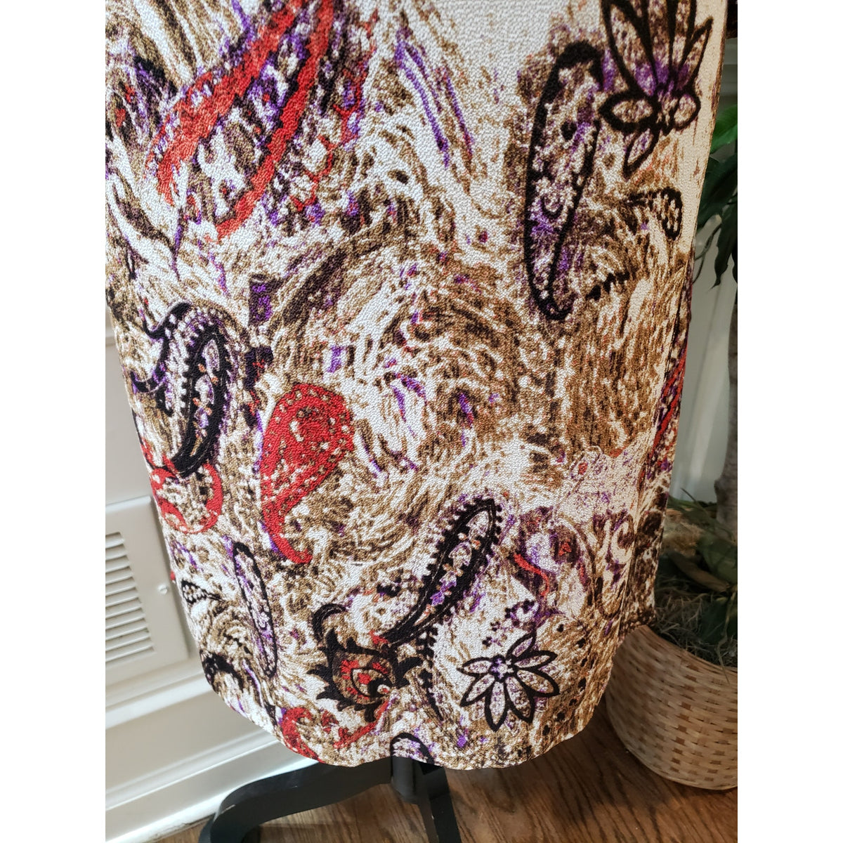 KUT from the Kloth Dress Women 12 Multicolor Paisley 3/4 Sleeve Lined Stretch