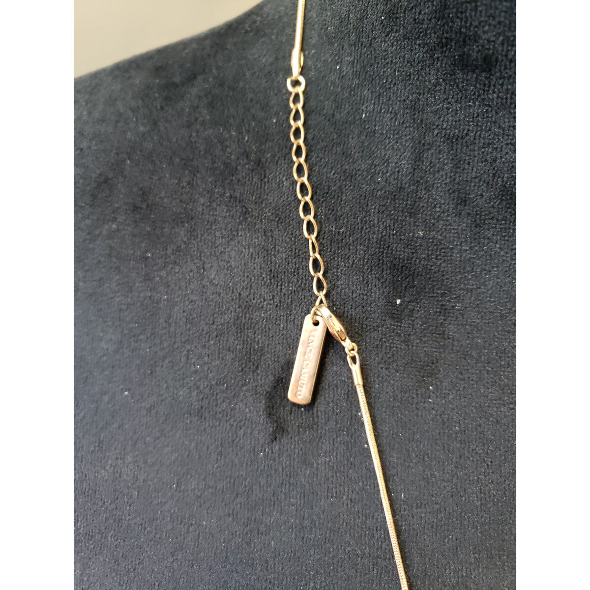 Women's Vince Camuto Gold Tone Long Pendant Necklace Elegant Rhinestone Charm