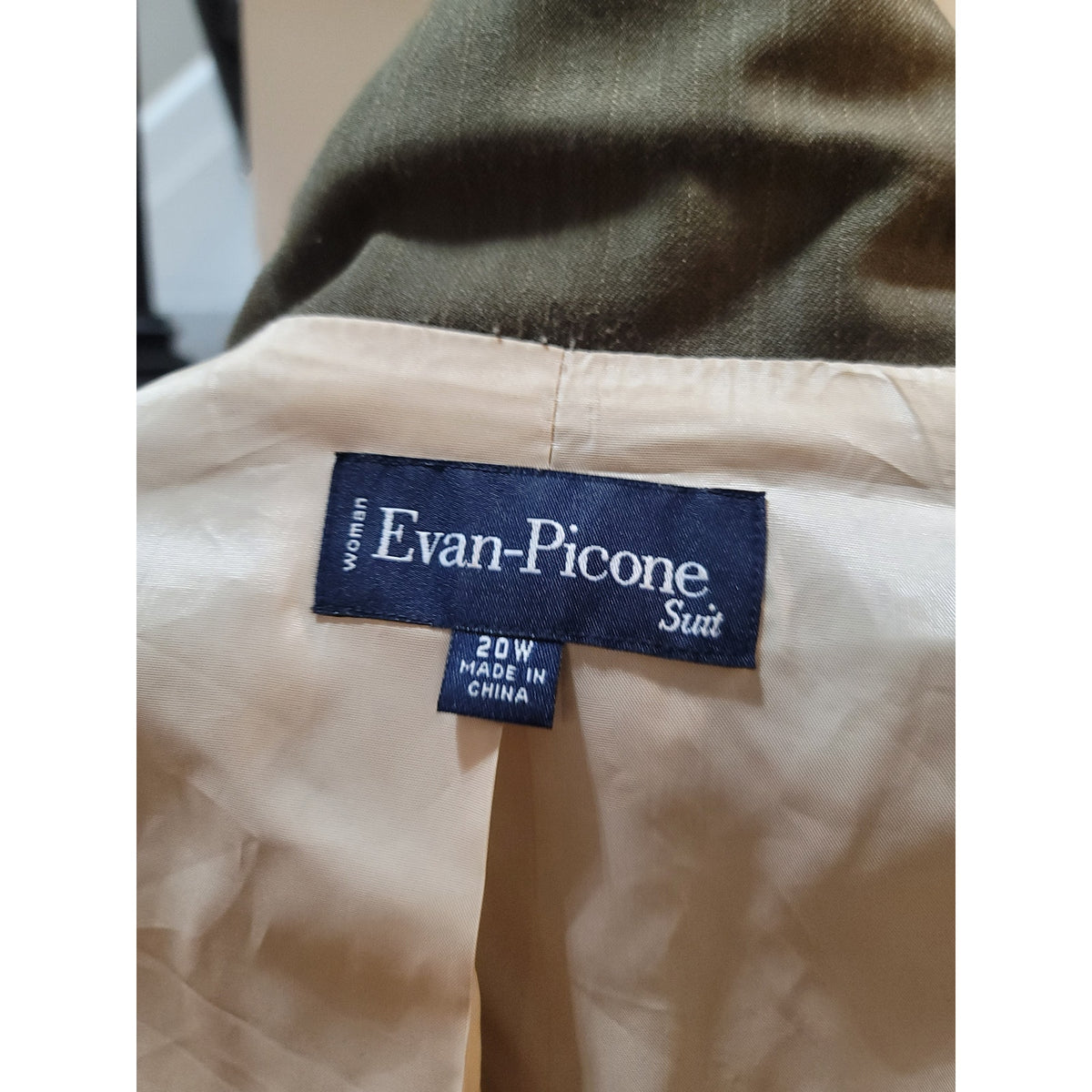 Evan Picone Pants Suit Womens SZ 20W Brown Pinstripe 3-Button Blazer Welt Pocket
