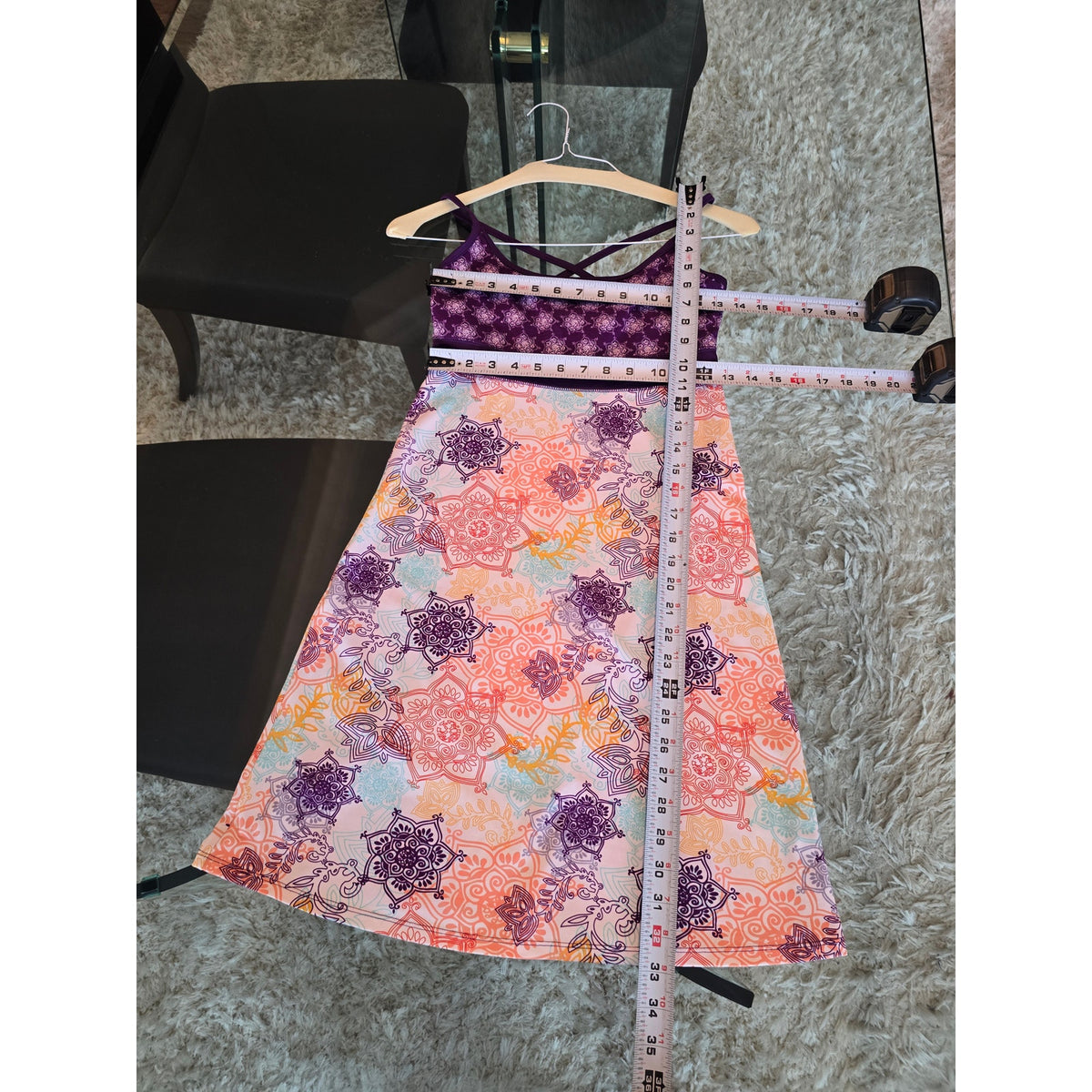 Lola A-Line Dress Womens SZ XS Multicolor floral Criss-Cross Straps Empire Waist