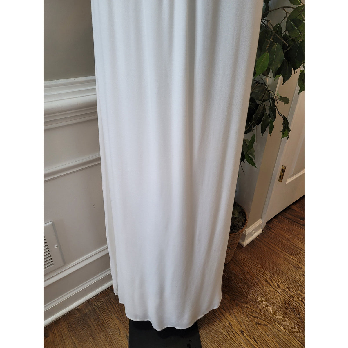 Ella Mass Lilita Strapless Maxi Dress Womens Size Medium White Lace Fringe Party