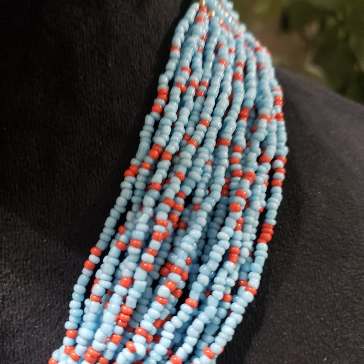 Women Bold Strand Crochet Tribal Gypsy Naga Fashion Ethnic Necklace with Lobster