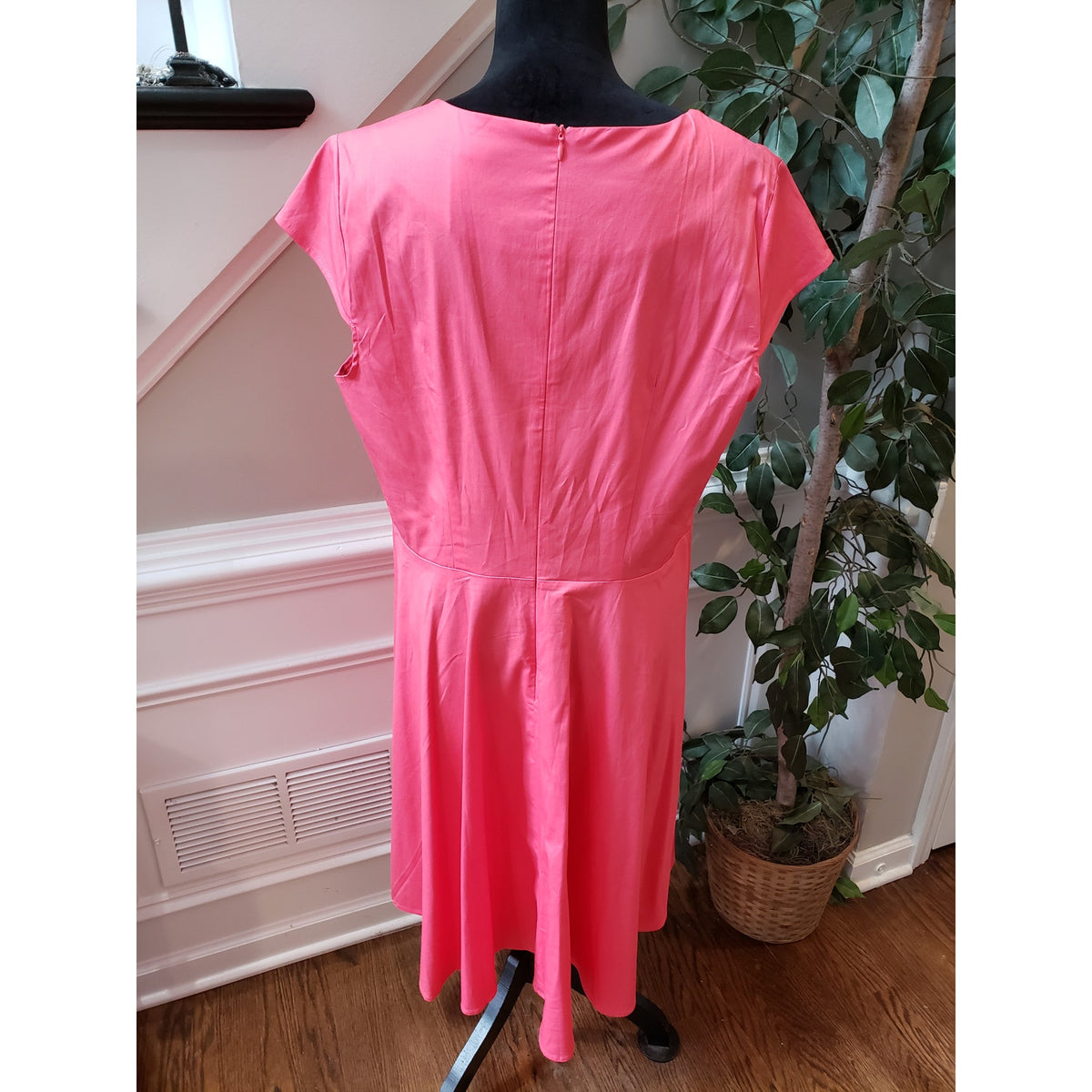 Bbonlinedress Maxi Dress Women's Size 3XL Pink Pleated Back Zip Sweetheart Neck