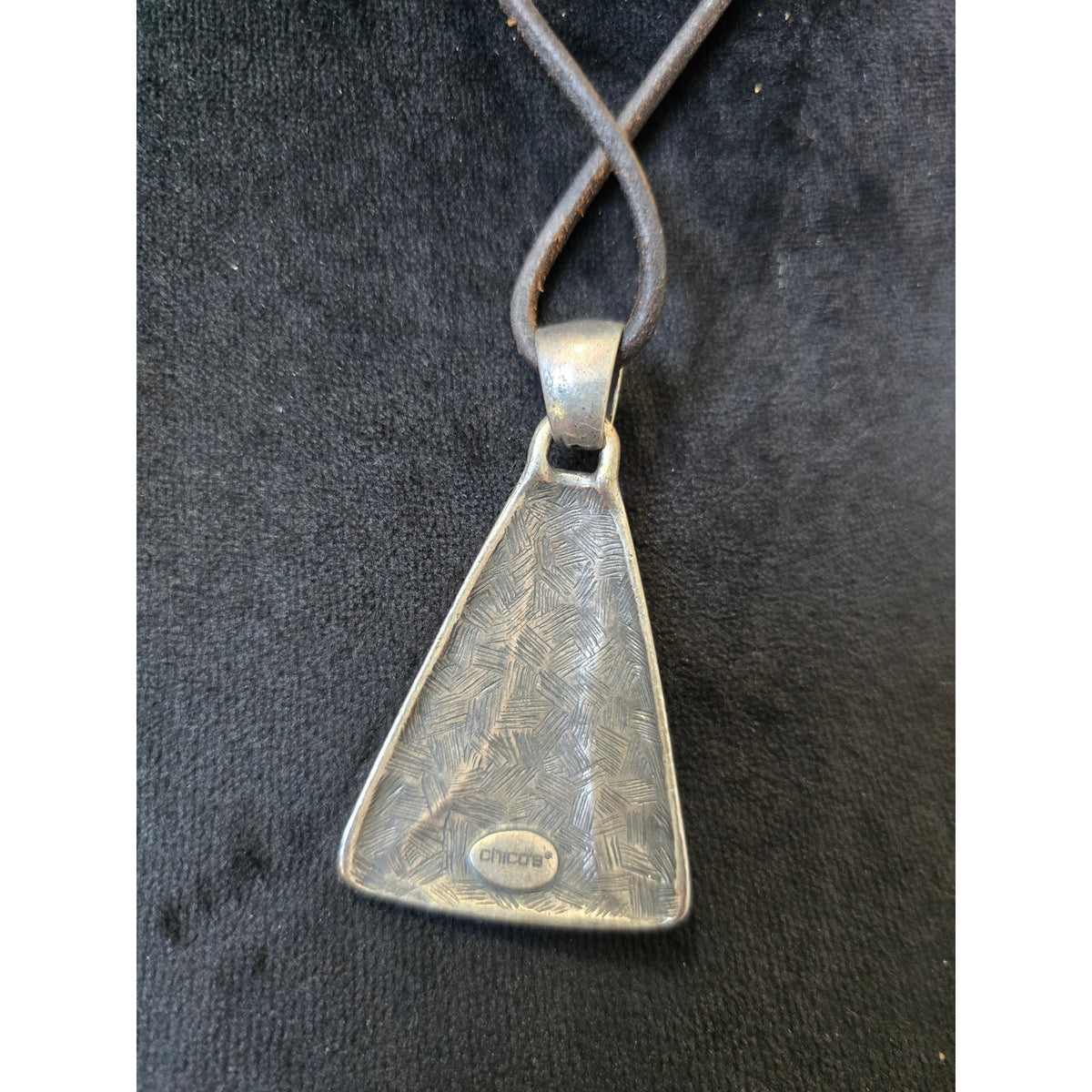 Chico's Women Abstract Triangle Pendant Necklace Mixed Metal Artisan Jewelry