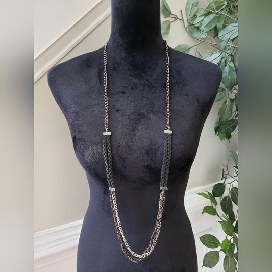 Womens Fashion Silver & Gold Tone Chain 2 Strand Necklace with Lobster Clasp