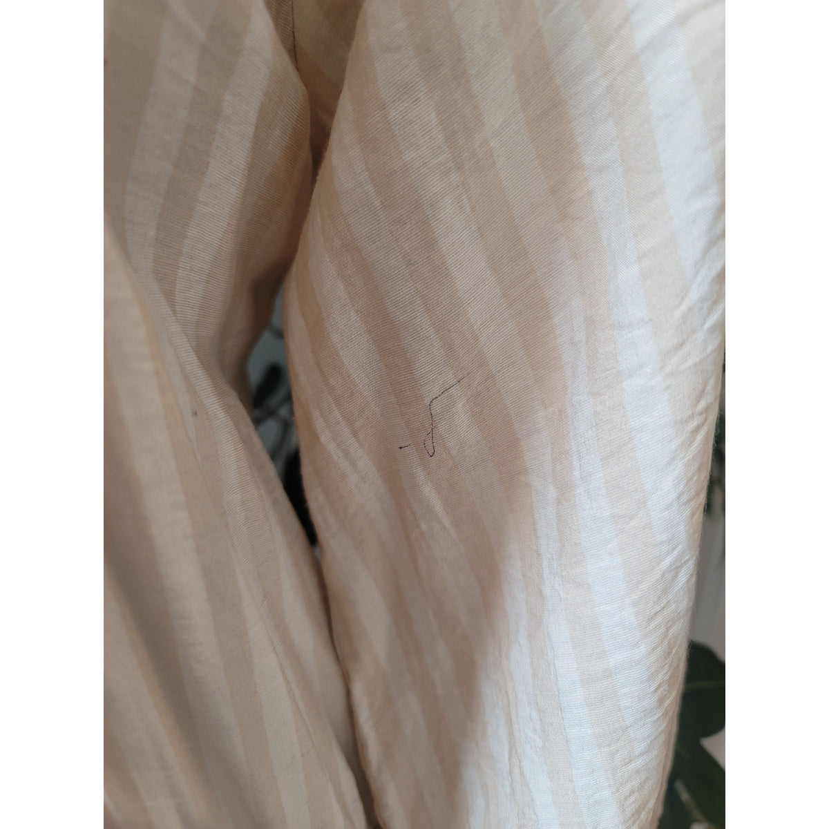 Moon River Striped Dress Women's Size Medium Pink White Balloon Sleeves