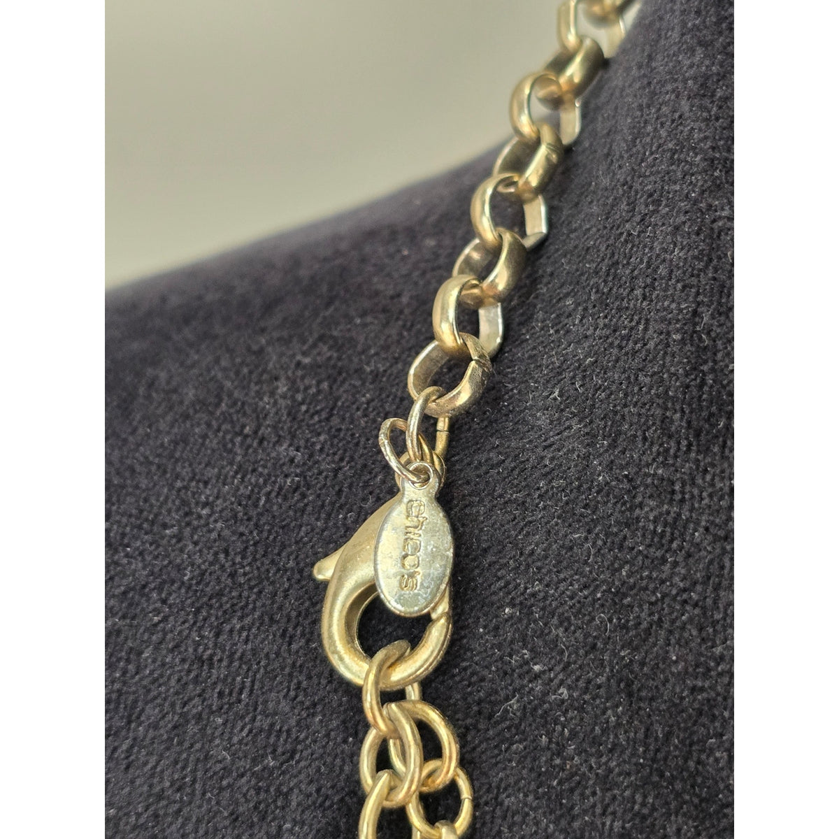 Navy Blue Beaded Gold Tone Tassel Long Pendant Necklace