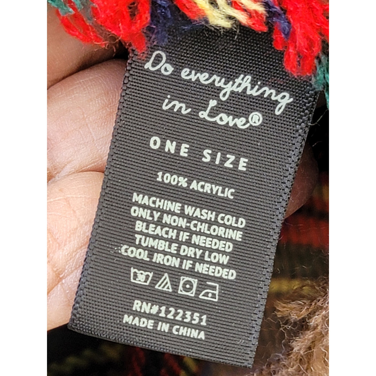 Do Everything in Love Poncho Cape Women's One Size Brown Tartan Plaid Fringe
