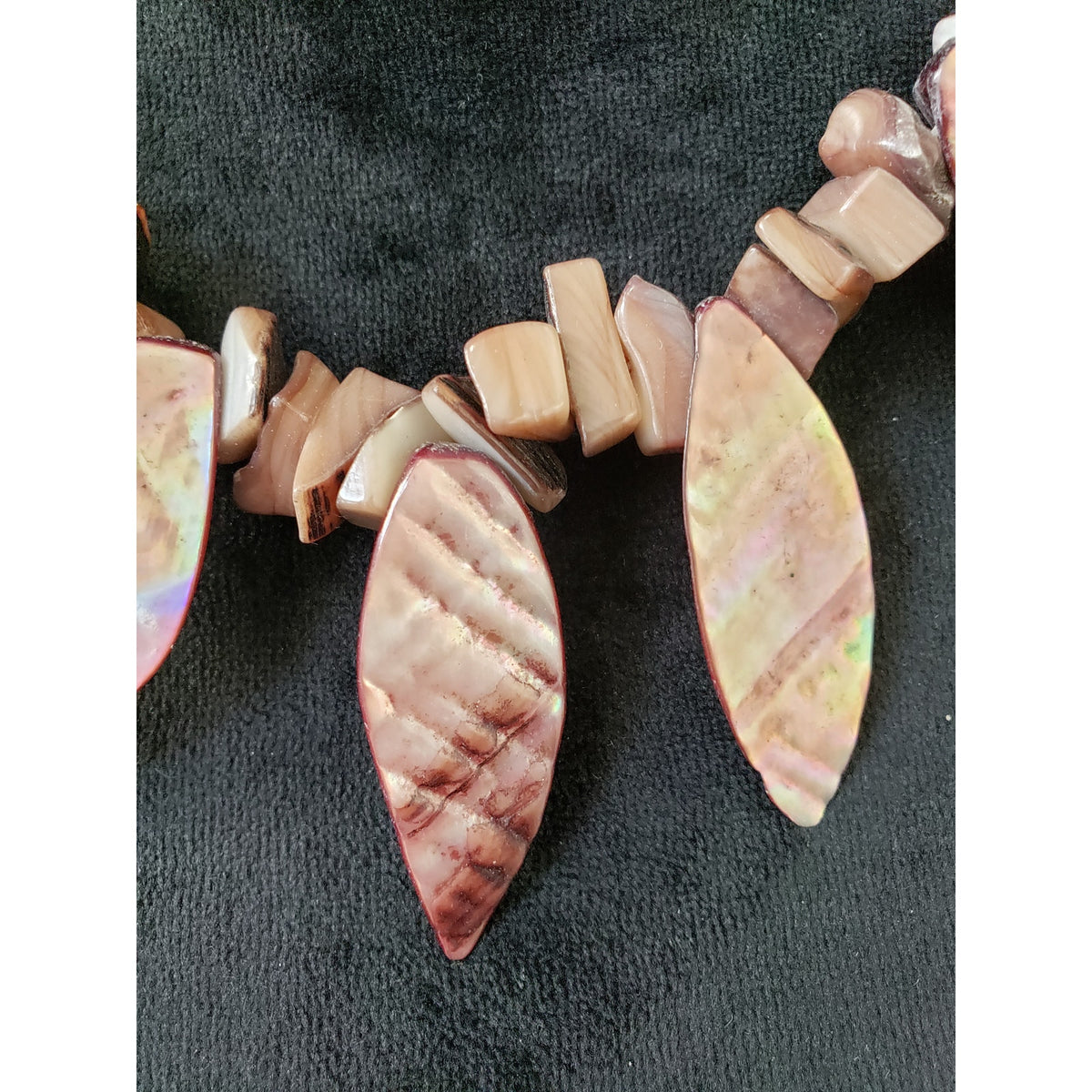 Womens Bontoc Tribal Talisman Ceremonial Inspired Dyed Mother of Pearl Necklace