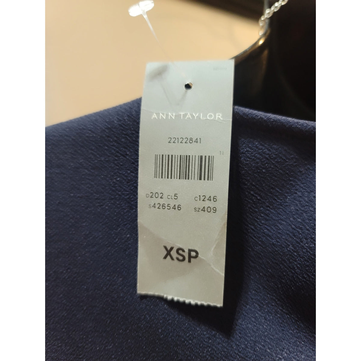 Ann Taylor Peplum Top XS Navy Embellished Short Sleeve Pullover Casual Party