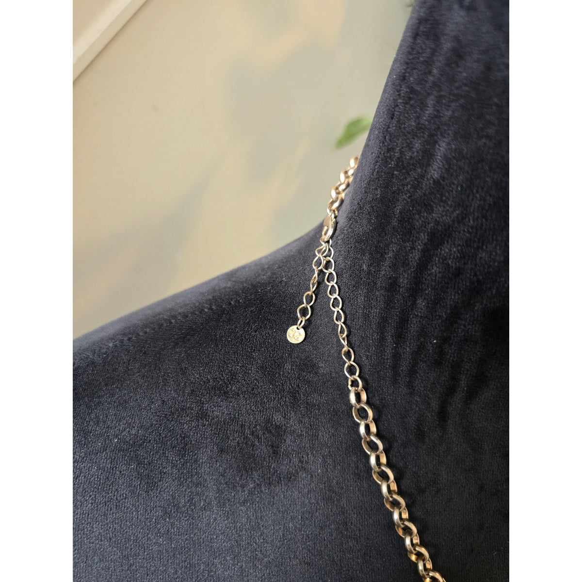 Peach Navy Beaded Waterfall Statement Necklace