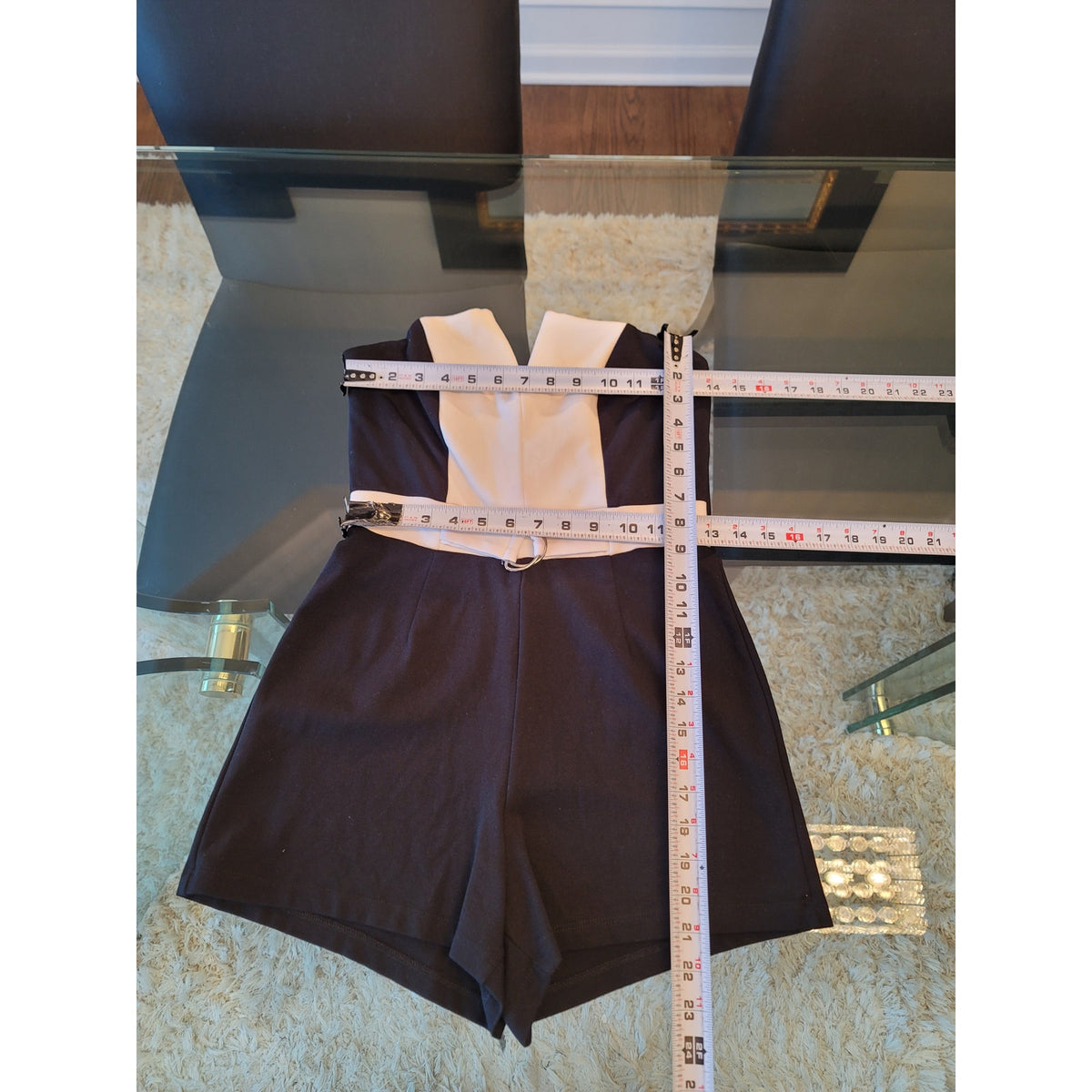MYSTIC Jumpsuit Romper Women's Size Small Black White Casual Summer Outfit