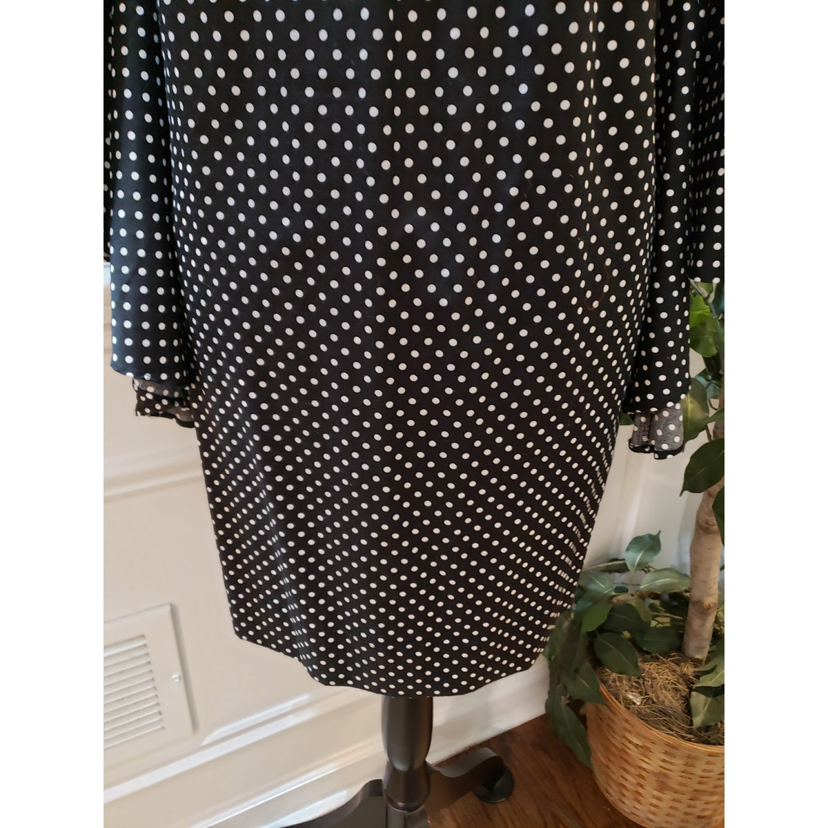 New York & Company Fit & Flare Dress Womens Size S Black Cotton Flared Sleeve