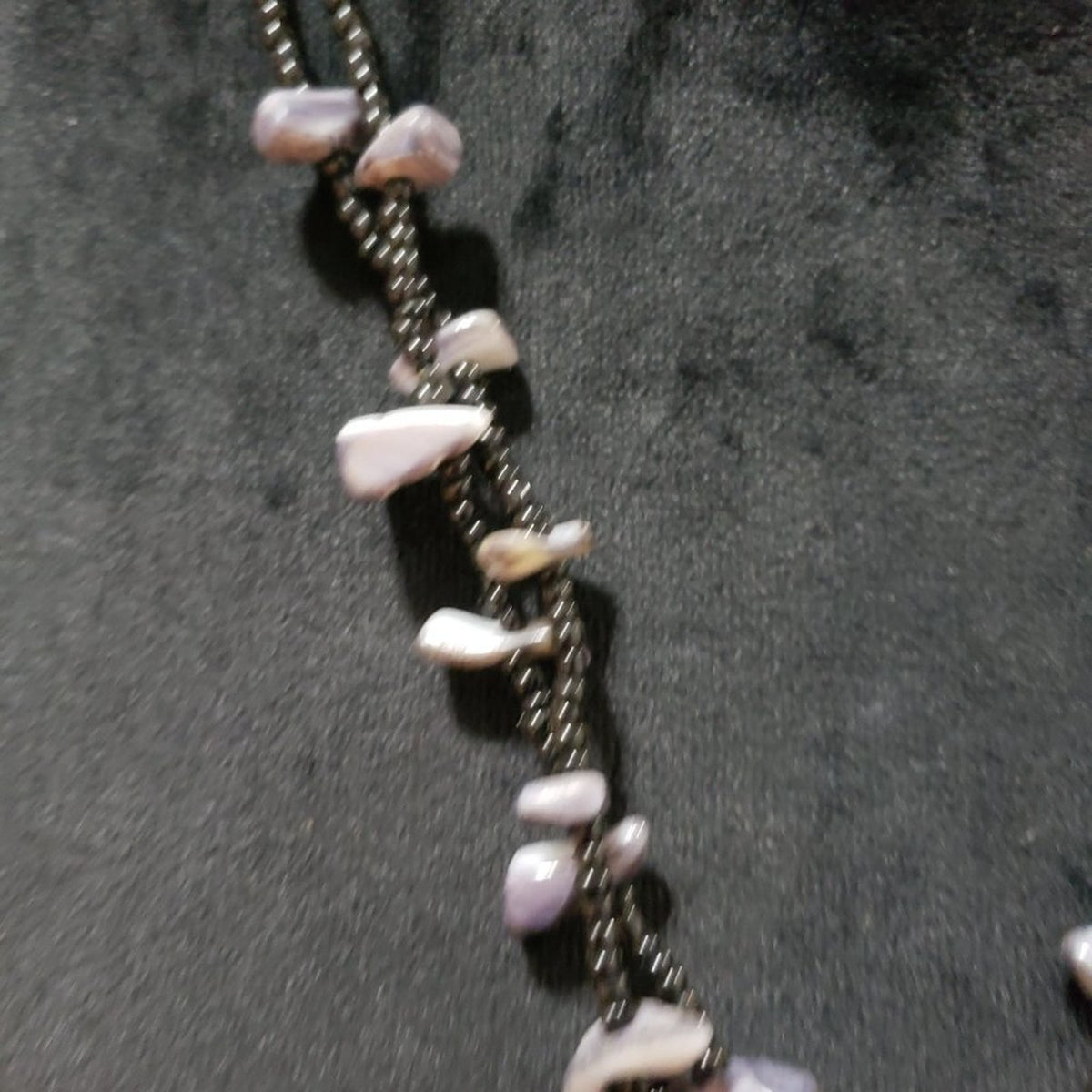 Womens Fashion Elegant Black Abalone Shell Beaded Chunky Long Pendant Necklace