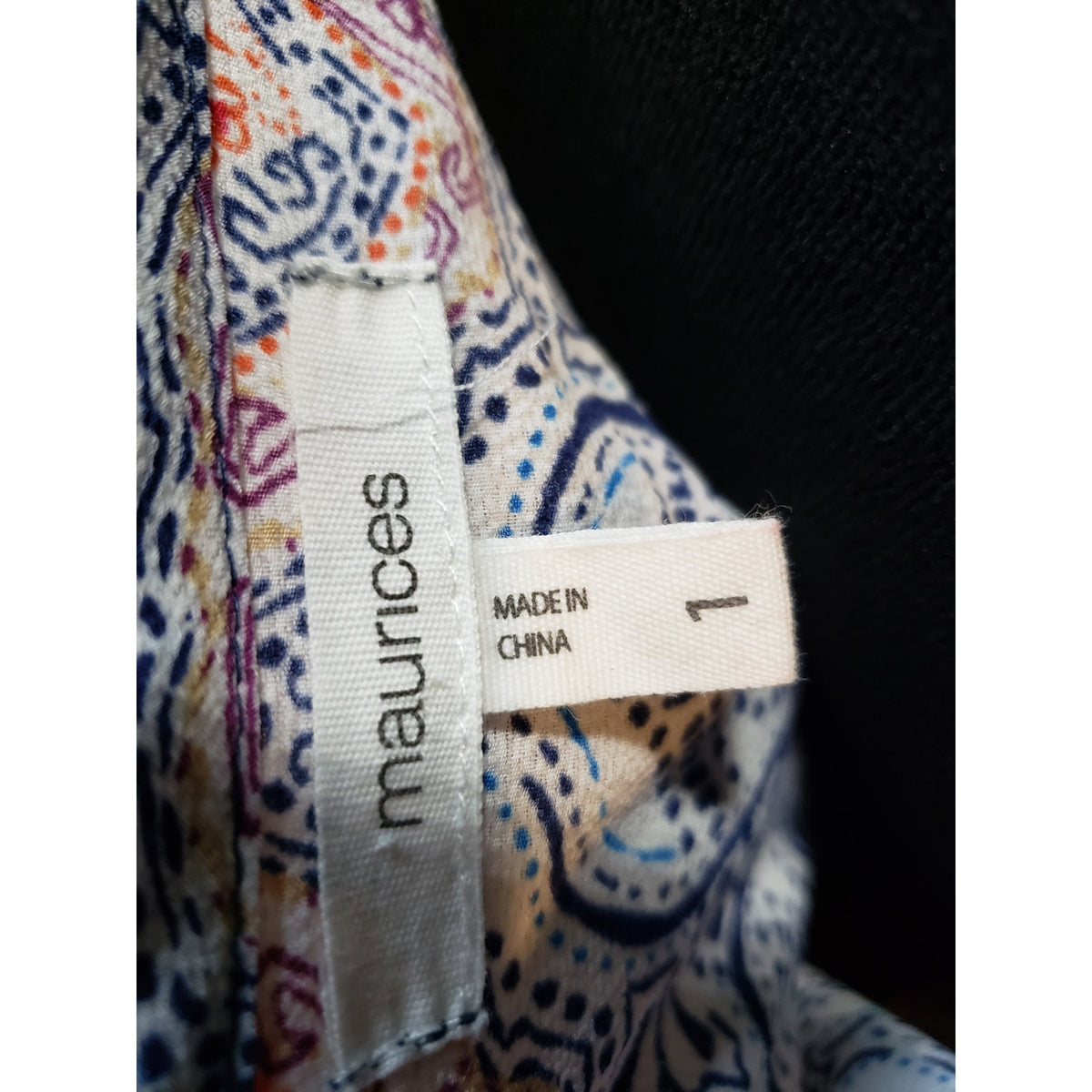 Maurices Dress Women Size X-L Blue Pink Boho Cold Shoulder Wrap Belted