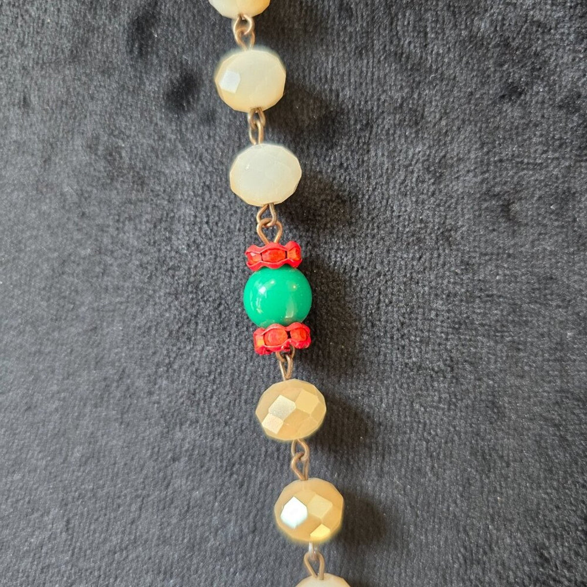 Womens Multicolor Faceted Beads Tassel Fringe Pendant Necklace w/ Lobster Clasp