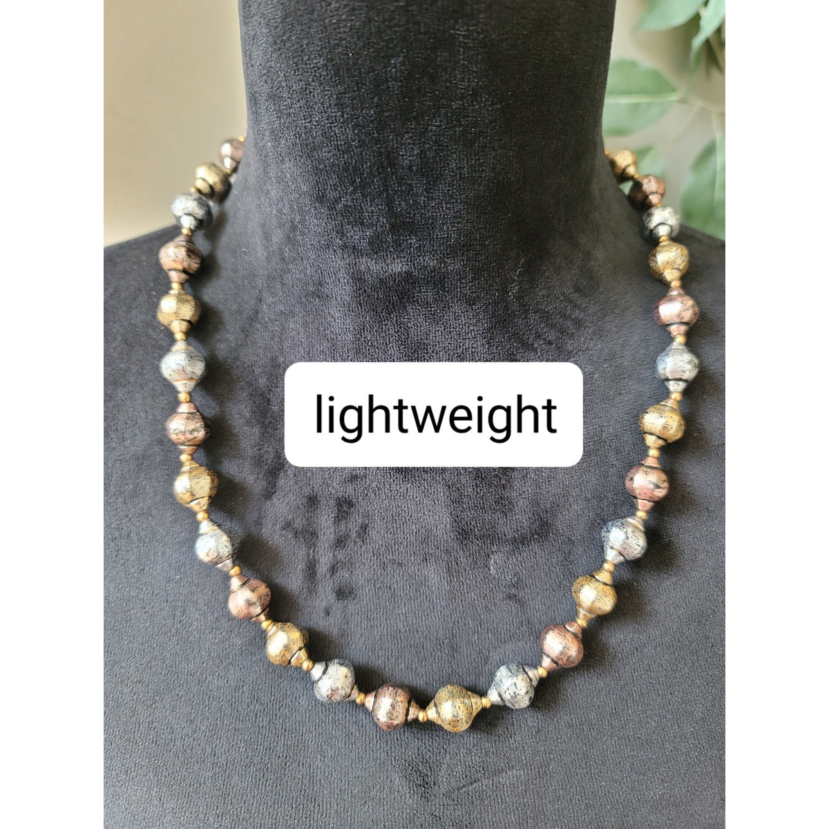 Women's Lightweight Multicolor Oxidized Beaded Necklace Elegant Jewelry