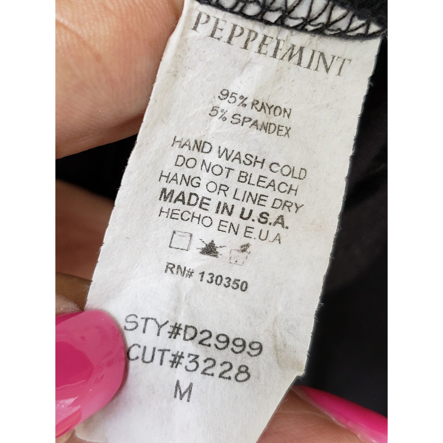 Peppermint Fit & Flare Dress Women M Black Rayon Embroidered Belted Boat Neck