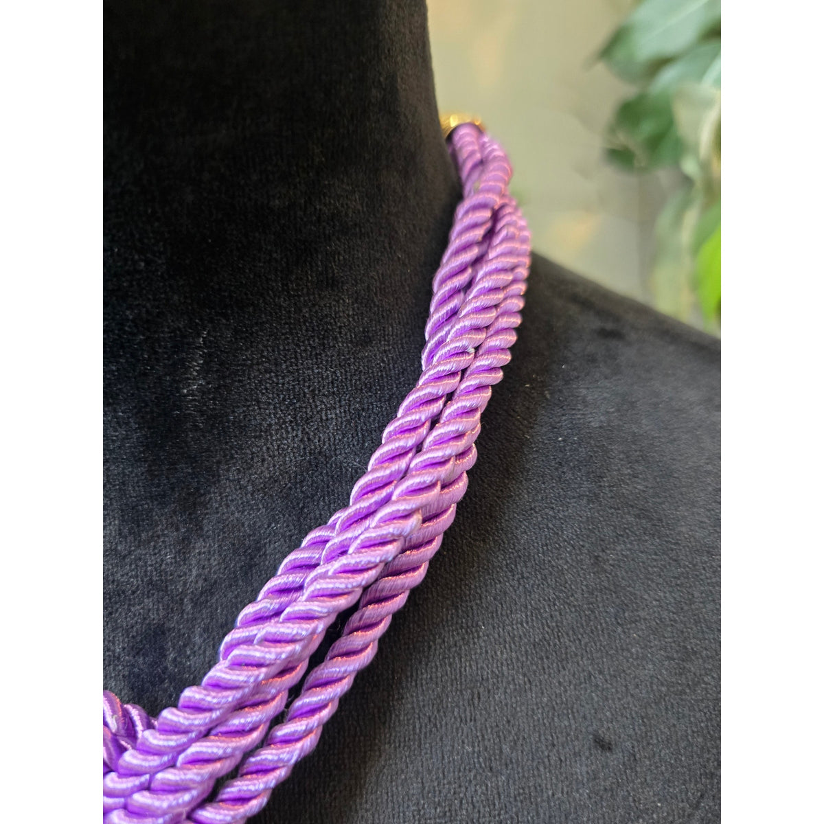 Women Purple Rope Knot Statement Necklace Chunky Handmade Fashion Jewelry