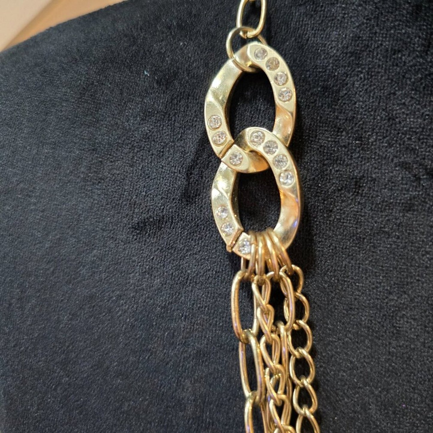 Womens The Melissa Zi Signature Collection Rhinestones Gold Statement Necklace