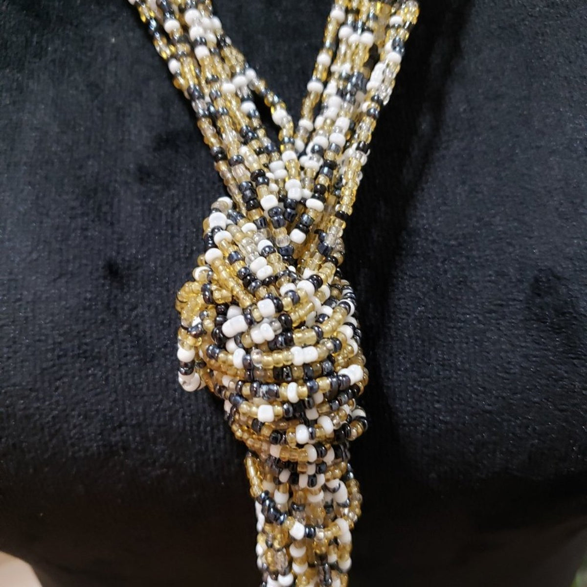 Women Fashion Alfani Tri Color Multi Strand Rope Knot Mixed Long Collar Necklace