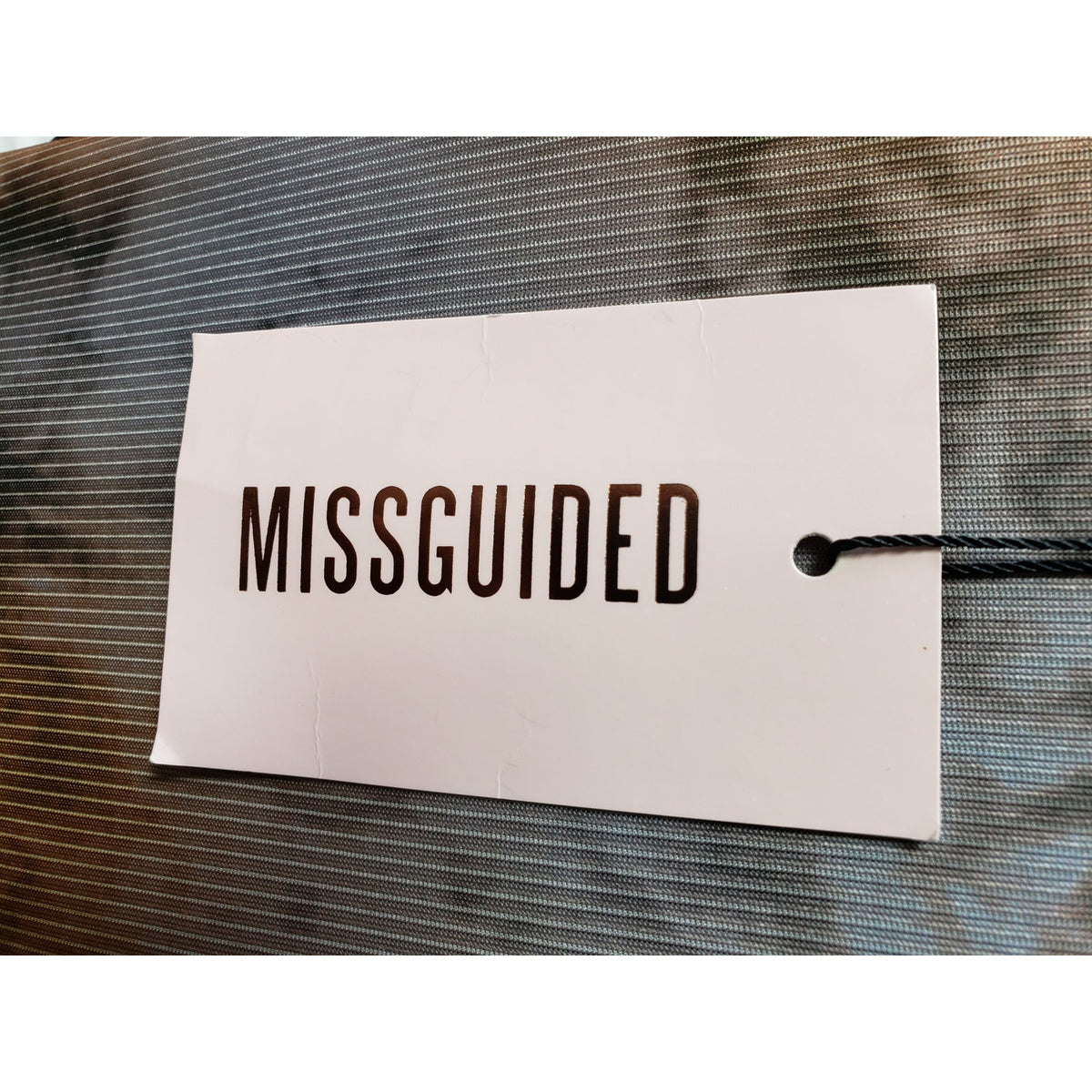 Missguided Mini Dress Women's Size 10 Multi Long Sleeve Tie Dye Rib Ls Crew Neck