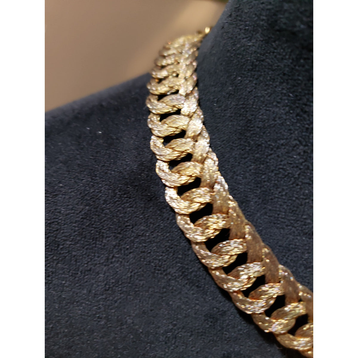 Womens Fashion Bronze Tone Braided Wire Chain Necklace Jewelry with Hook & Eye