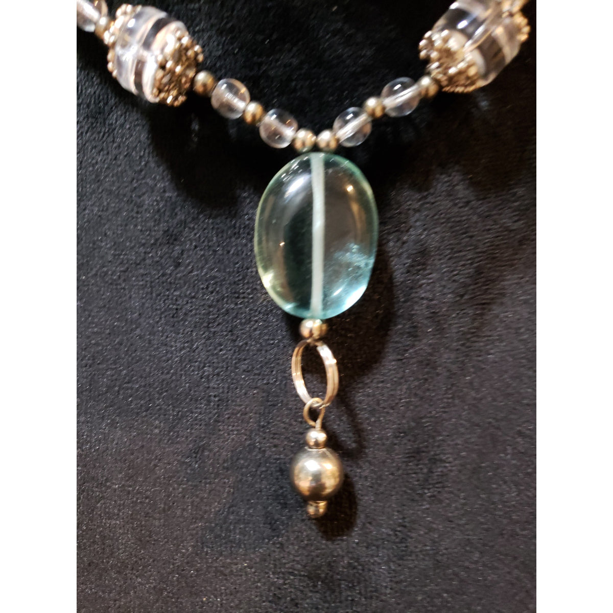 Womens Fashion Clear Crystal Beads Lariat Choker Necklace with Toggle Eye Clasp