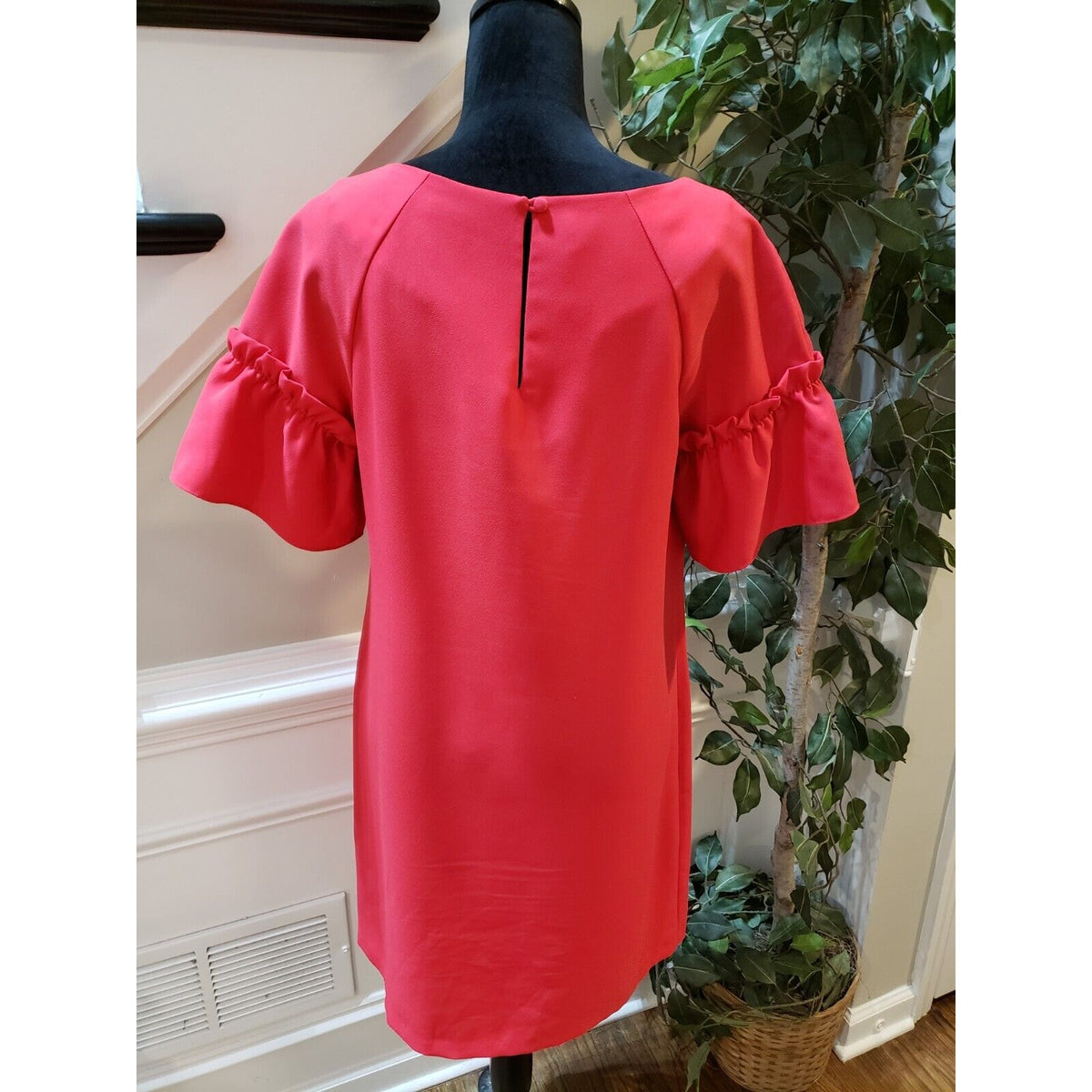 Banana Republic Womens Pink Short Sleeve Round Neck Knee Length Shift Dress S